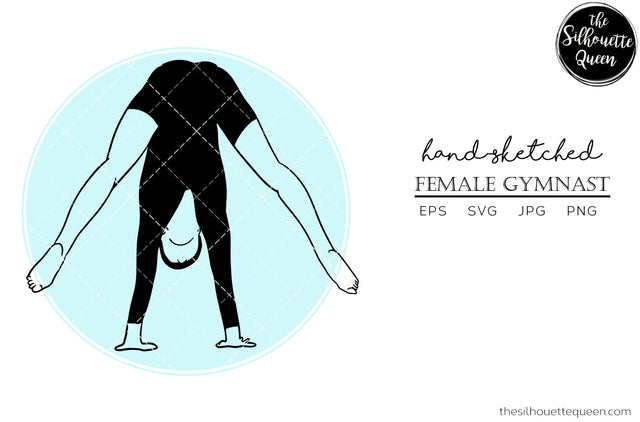 Hand drawn Female Gymnast clipart clip art, logo, cut files for Silhouette Cameo Studio, Cricut Design Space, Svg, Png, Vector Design SVG Loveleen Kaur 