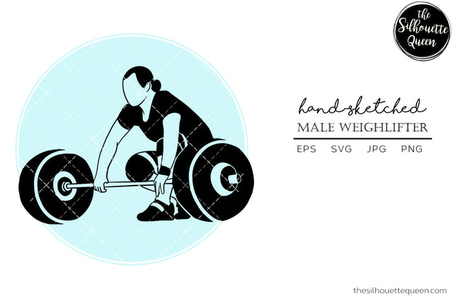 Hand drawn Female Weightlifter clipart clip art, logo, cut files for Silhouette Cameo Studio, Cricut Design Space, Svg, Png, Vector Design SVG Loveleen Kaur 