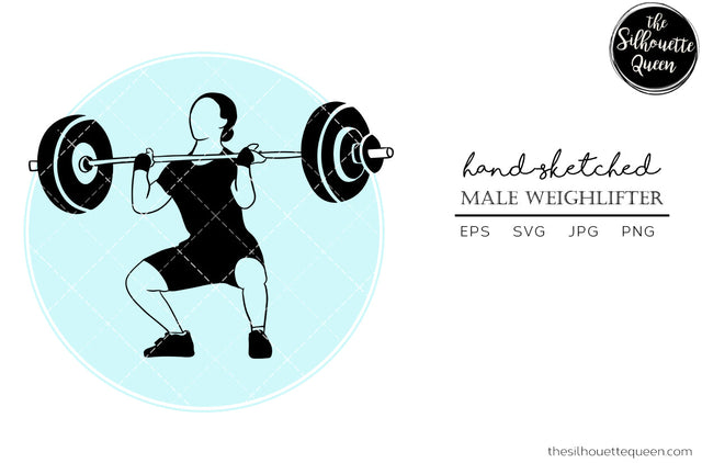 Hand drawn Female Weightlifter clipart clip art, logo, cut files for Silhouette Cameo Studio, Cricut Design Space, Svg, Png, Vector Design SVG Loveleen Kaur 