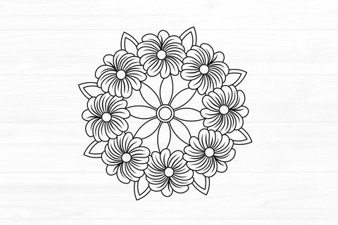 Hand Drawn Floral Mandala SVG zoellartz 