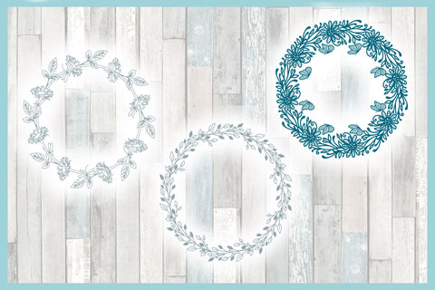 Hand Drawn Floral Wreath Bundle SVG SVG SVGcraze 