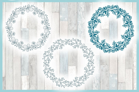 Hand Drawn Floral Wreath Bundle SVG SVG SVGcraze 