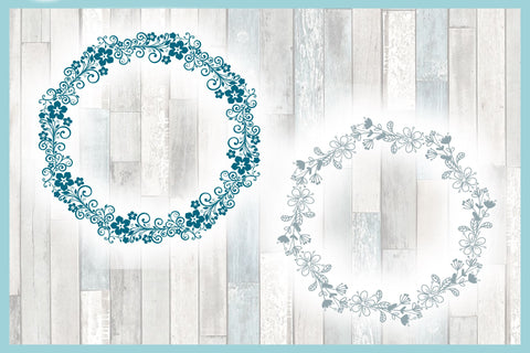 Hand Drawn Floral Wreath Bundle SVG SVG SVGcraze 