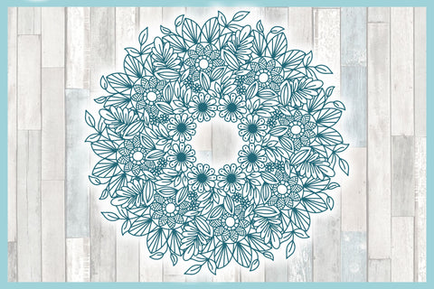 Hand Drawn Flower Floral Leaves Mandala Zentangle SVG SVG Harbor Grace Designs 