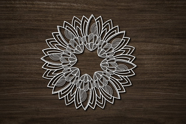 Hand Drawn Flower Mandala Design SVG zoellartz 