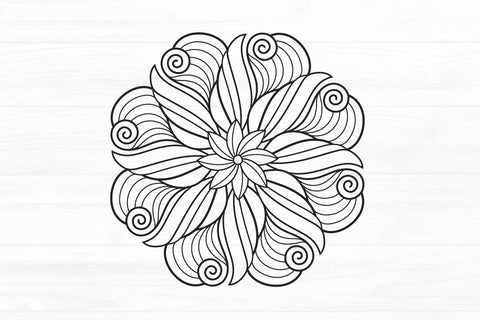 Hand Drawn Flower Mandala SVG zoellartz 