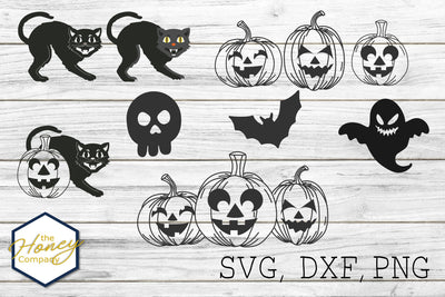 Hand Drawn Halloween SVG PNG DXF Bundle Cut File Laser Files SVG The Honey Company 