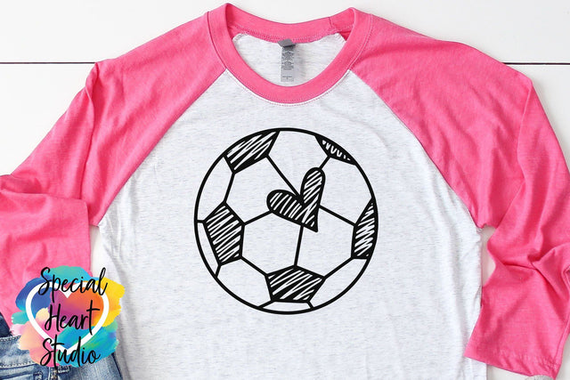 Hand drawn Heart Soccer Ball SVG Special Heart Studio 
