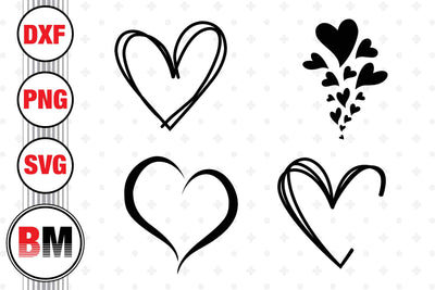Hand Drawn Heart SVG, PNG, DXF Files SVG BMDesign 