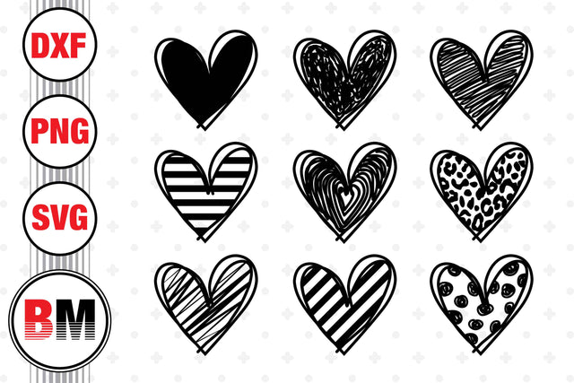 Hand Drawn Heart SVG, PNG, DXF Files SVG BMDesign 