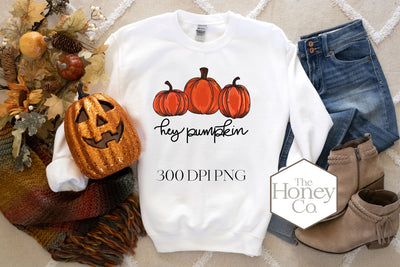 Hand Drawn Hey Pumpkin Color Sublimation Print File Sublimation The Honey Company 