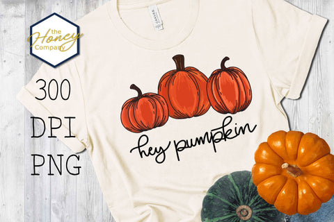 Hand Drawn Hey Pumpkin Oh My Gourd Color Sublimation Print File SVG The Honey Company 