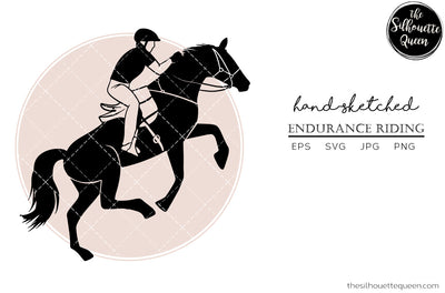 Hand drawn Horse sports Endurance Riding clipart clip art, logo, cut files for Silhouette Cameo Studio, Cricut Design Space, Svg, Png, Vector Design SVG Loveleen Kaur 