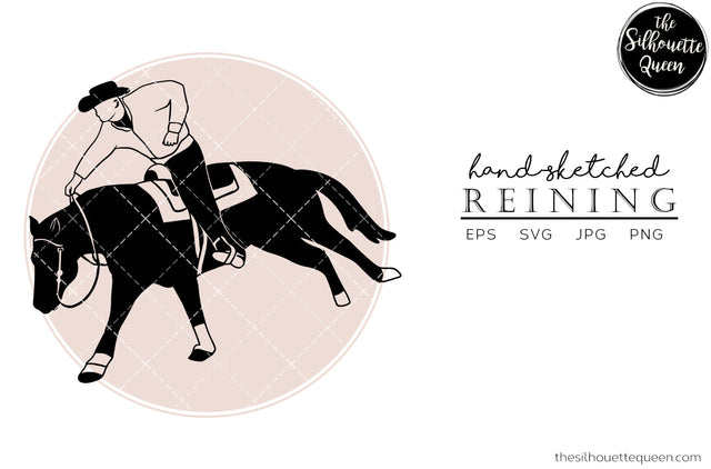 Hand drawn Horse sports Reining clipart clip art, logo, cut files for Silhouette Cameo Studio, Cricut Design Space, Svg, Png, Vector Design SVG Loveleen Kaur 