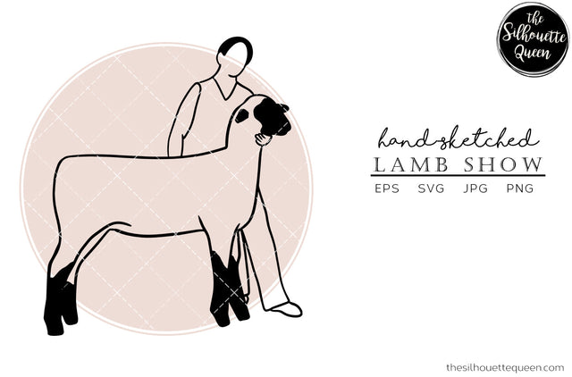 Hand drawn Lamb Show clipart clip art, logo, cut files for Silhouette Cameo Studio, Cricut Design Space, Svg, Png, Vector Design SVG Loveleen Kaur 