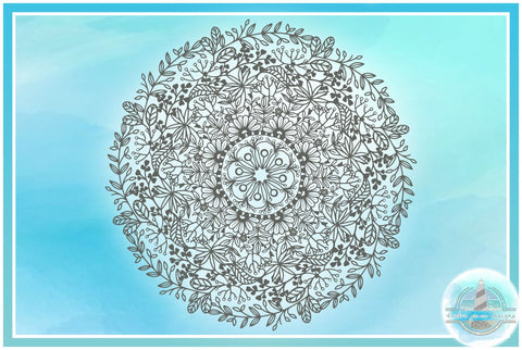 Hand Drawn Line Art Flower Floral Leaves Mandala Zentangle SVG SVG Harbor Grace Designs 