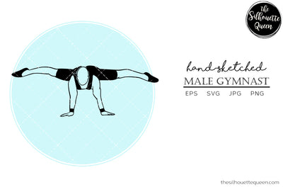 Hand drawn Male Gymnast clipart clip art, logo, cut files for Silhouette Cameo Studio, Cricut Design Space, Svg, Png, Vector Design SVG Loveleen Kaur 