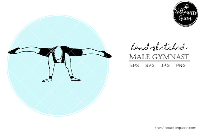 Hand drawn Male Gymnast clipart clip art, logo, cut files for Silhouette Cameo Studio, Cricut Design Space, Svg, Png, Vector Design SVG Loveleen Kaur 