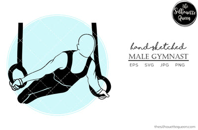 Hand drawn Male Gymnast clipart clip art, logo, cut files for Silhouette Cameo Studio, Cricut Design Space, Svg, Png, Vector Design SVG Loveleen Kaur 
