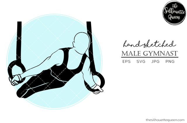 Hand drawn Male Gymnast clipart clip art, logo, cut files for Silhouette Cameo Studio, Cricut Design Space, Svg, Png, Vector Design SVG Loveleen Kaur 