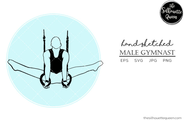 Hand drawn Male Gymnast clipart clip art, logo, cut files for Silhouette Cameo Studio, Cricut Design Space, Svg, Png, Vector Design SVG Loveleen Kaur 