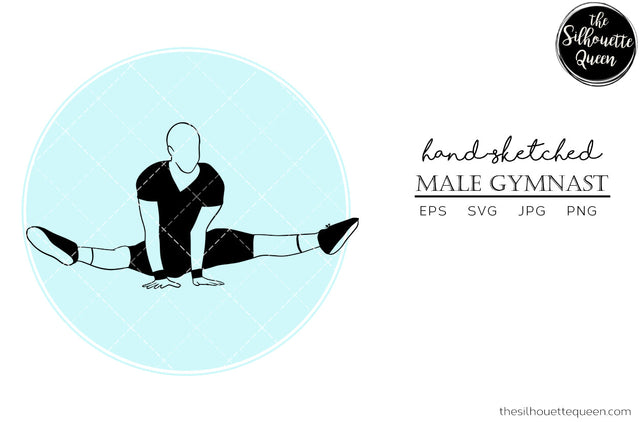 Hand drawn Male Gymnast clipart clip art, logo, cut files for Silhouette Cameo Studio, Cricut Design Space, Svg, Png, Vector Design SVG Loveleen Kaur 