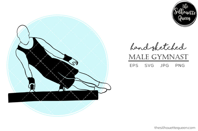 Hand drawn Male Gymnast clipart clip art, logo, cut files for Silhouette Cameo Studio, Cricut Design Space, Svg, Png, Vector Design SVG Loveleen Kaur 