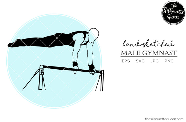 Hand drawn Male Gymnast clipart clip art, logo, cut files for Silhouette Cameo Studio, Cricut Design Space, Svg, Png, Vector Design SVG Loveleen Kaur 