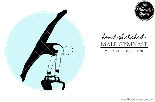 Hand drawn Male Gymnast clipart clip art, logo, cut files for Silhouette Cameo Studio, Cricut Design Space, Svg, Png, Vector Design SVG Loveleen Kaur 
