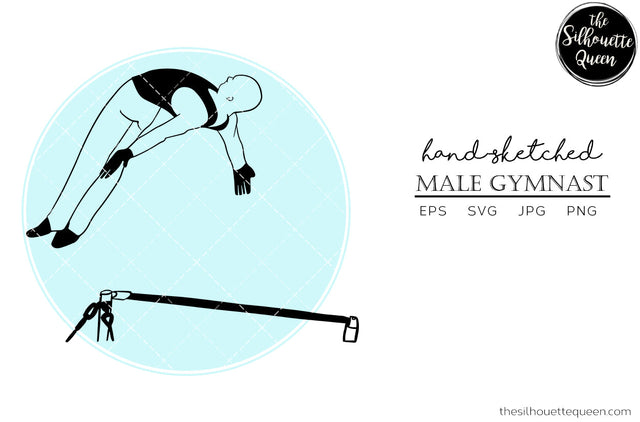 Hand drawn Male Gymnast clipart clip art, logo, cut files for Silhouette Cameo Studio, Cricut Design Space, Svg, Png, Vector Design SVG Loveleen Kaur 