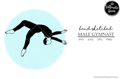 Hand drawn Male Gymnast clipart clip art, logo, cut files for Silhouette Cameo Studio, Cricut Design Space, Svg, Png, Vector Design SVG Loveleen Kaur 