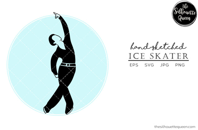 Hand drawn Male Ice Skater clipart clip art, logo, cut files for Silhouette Cameo Studio, Cricut Design Space, Svg, Png, Vector Design SVG Loveleen Kaur 
