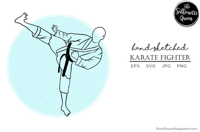 Hand drawn Male Karate Fighter clipart clip art, logo, cut files for Silhouette Cameo Studio, Cricut Design Space, Svg, Png, Vector Design SVG Loveleen Kaur 