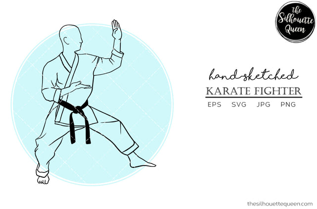Hand drawn Male Karate Fighter clipart clip art, logo, cut files for Silhouette Cameo Studio, Cricut Design Space, Svg, Png, Vector Design SVG Loveleen Kaur 