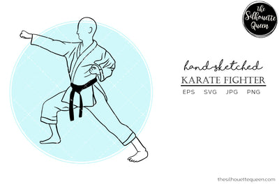 Hand drawn Male Karate Fighter clipart clip art, logo, cut files for Silhouette Cameo Studio, Cricut Design Space, Svg, Png, Vector Design SVG Loveleen Kaur 