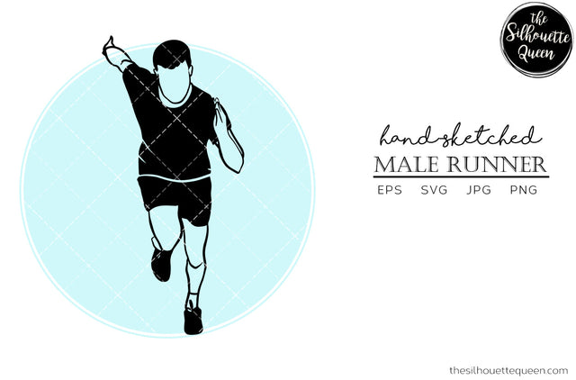 Hand drawn Male Runner Front clipart clip art, logo, cut files for Silhouette Cameo Studio, Cricut Design Space, Svg, Png, Vector Design SVG Loveleen Kaur 