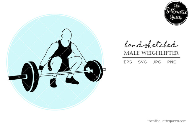 Hand drawn Male Weightlifter clipart clip art, logo, cut files for Silhouette Cameo Studio, Cricut Design Space, Svg, Png, Vector Design SVG Loveleen Kaur 