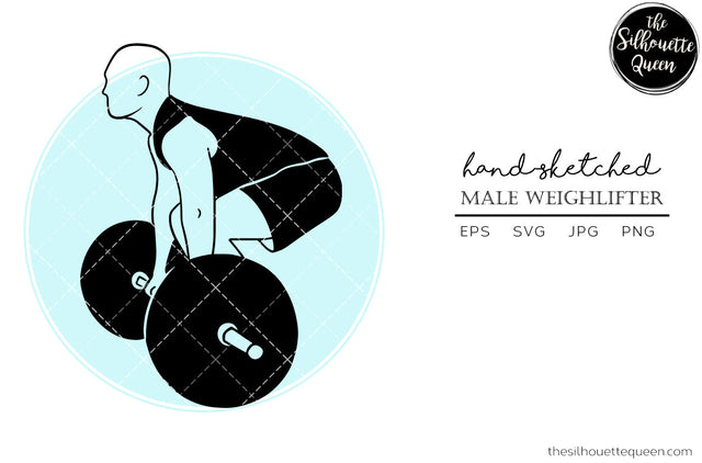 Hand drawn Male Weightlifter clipart clip art, logo, cut files for Silhouette Cameo Studio, Cricut Design Space, Svg, Png, Vector Design SVG Loveleen Kaur 