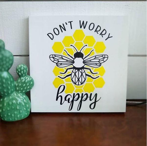 Hand Drawn Mandala Bee - Don't worry BEE happy SVG Twiggy Smalls Crafts 