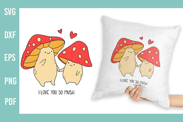 Hand Drawn Mushrooms SVG | Valentine SVG Cut File SVG Irina Ostapenko 