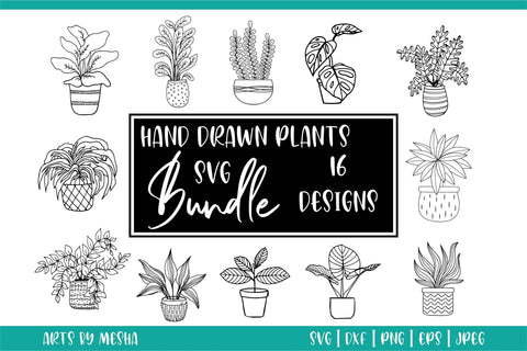 Hand Drawn Plants Svg Bundle SVG DIYCUTTINGFILES 