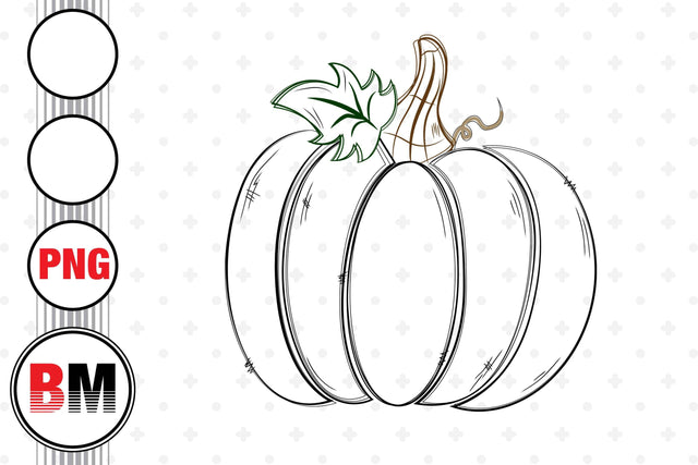 Hand Drawn Pumpkin PNG Files Sublimation BMDesign 
