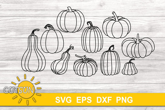 Hand drawn Pumpkin SVG bundle of 10 | Doodle pumpkins svg SVG CutsunSVG 