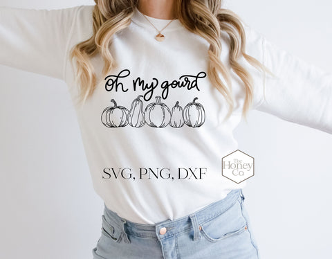 Hand Drawn Pumpkin SVG PNG DXF Oh my Gourd Hey Pumpkin SVG The Honey Company 