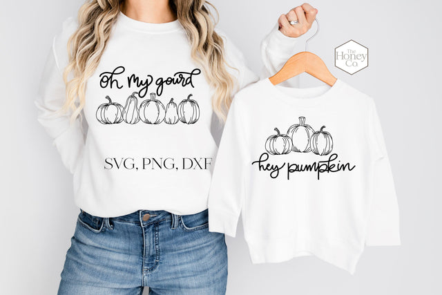 Hand Drawn Pumpkin SVG PNG DXF Oh my Gourd Hey Pumpkin SVG The Honey Company 