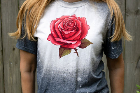 Hand Drawn Rose Flower Clipart Sublimation Regulrcrative 