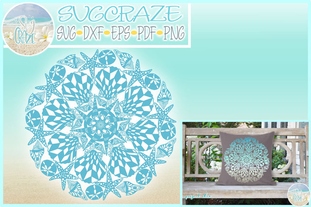 Hand Drawn Seashell Mandala Zentangle SVG SVG Harbor Grace Designs 
