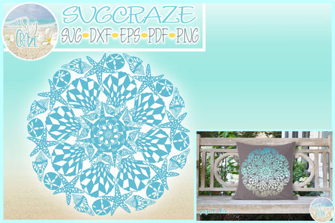 Hand Drawn Seashell Mandala Zentangle SVG SVG Harbor Grace Designs 