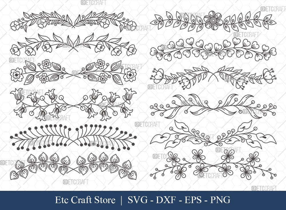 Circle Floral Frame SVG Cut File  Monogram Svg - ETC Craft Marketplace