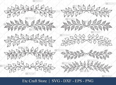 Hand Drawn Square Floral Frame SVG Cut Files | Flower Wreath SVG | Wedding Monogram SVG | Square Frame | Floral Text Logo Frame | SFF002 SVG ETC Craft 
